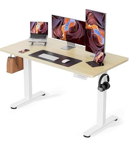 Amazon | Sunon 昇降式電動デスク 机 高さ調整 電動昇降デスク 2